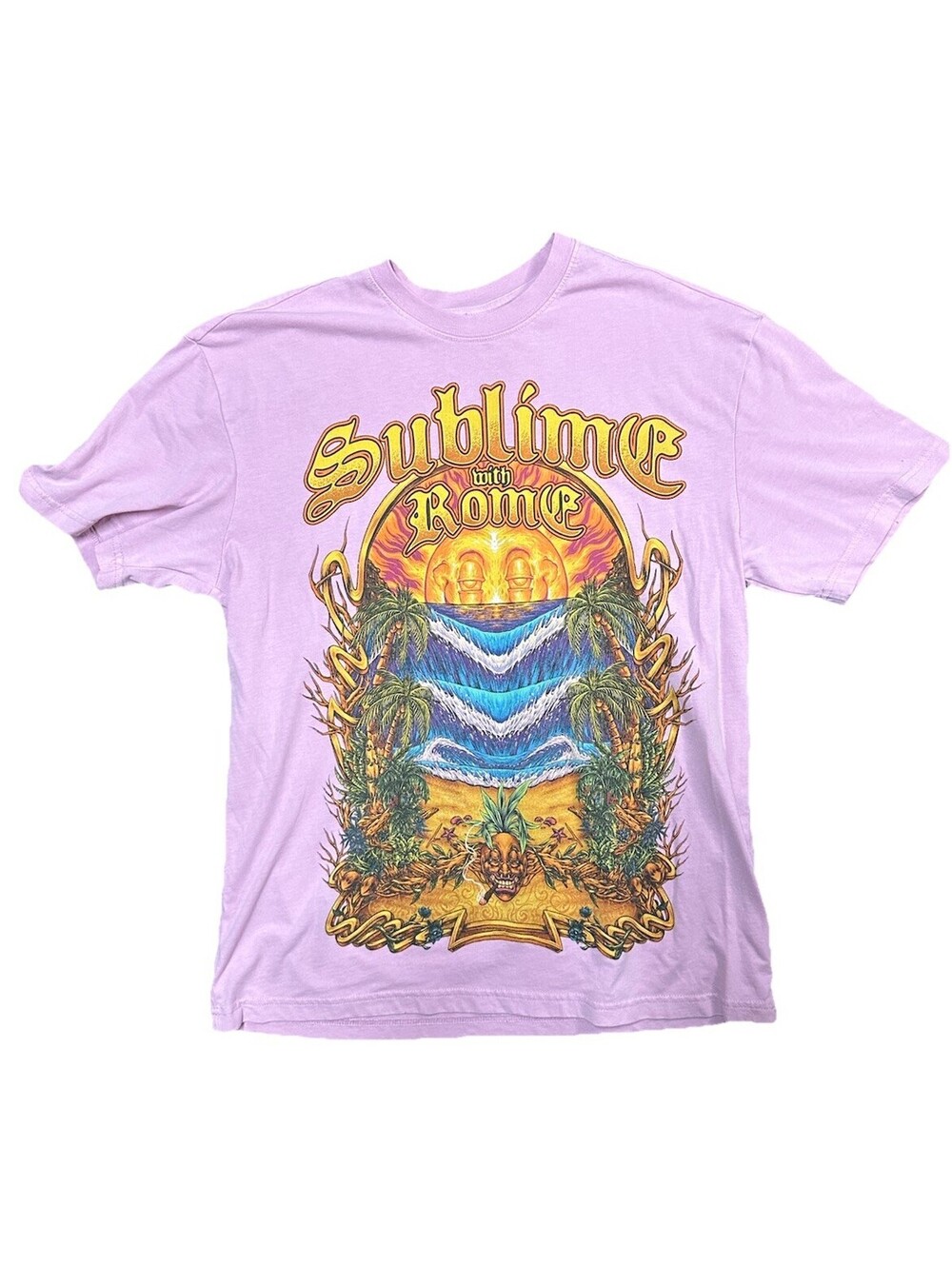 Sublime With Rome Summer Tour 2015 Pink Band T Shirt Mens Small Concert Tee